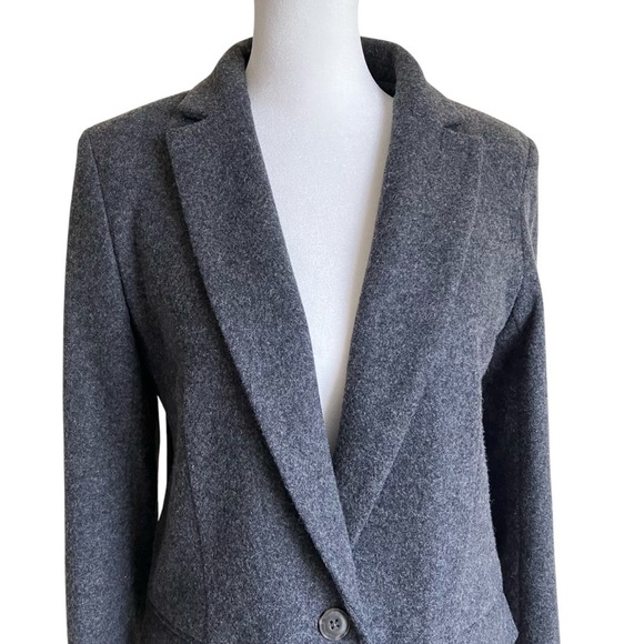 J. Crew Alfie Italian Wool Knit Blazer Jacket Charcoal Grey Heather Office Sz 6P - Picture 4 of 16